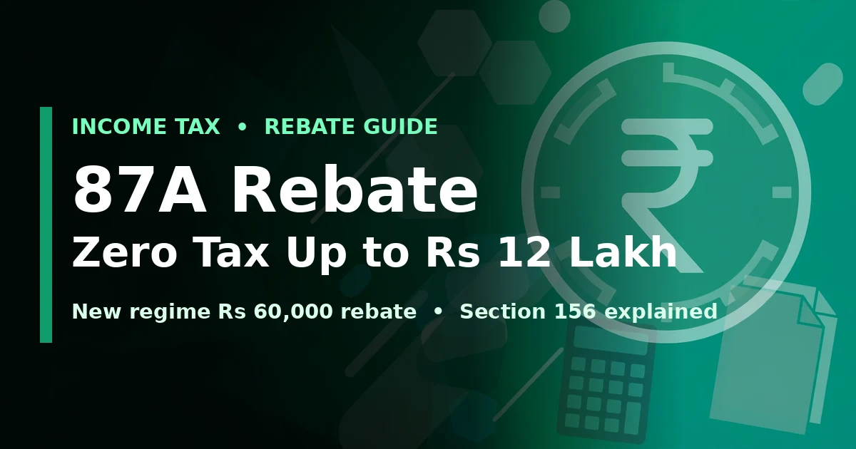 87A Rebate - Zero Tax Up to Rs 12 Lakh - featured image