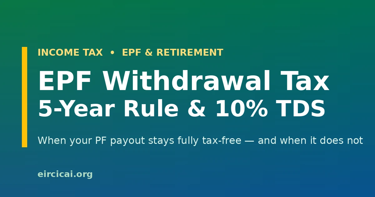 EPF withdrawal tax guide: 5-year rule and 10 percent TDS explained