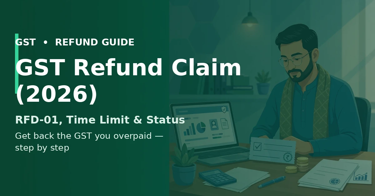 GST refund claim guide 2026 - RFD-01 form, time limit and refund status
