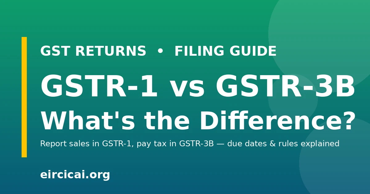 Featured image: GSTR-1 vs GSTR-3B - what's the difference - GST returns filing guide