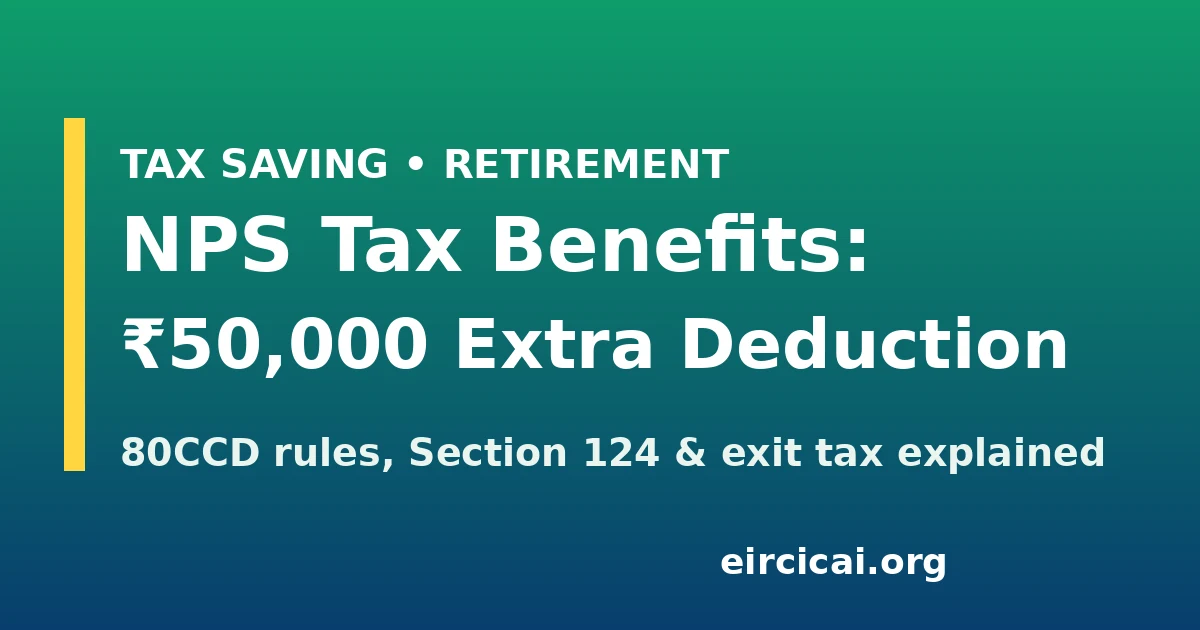 NPS tax benefits featured image: Rs 50,000 extra deduction under Section 80CCD(1B)